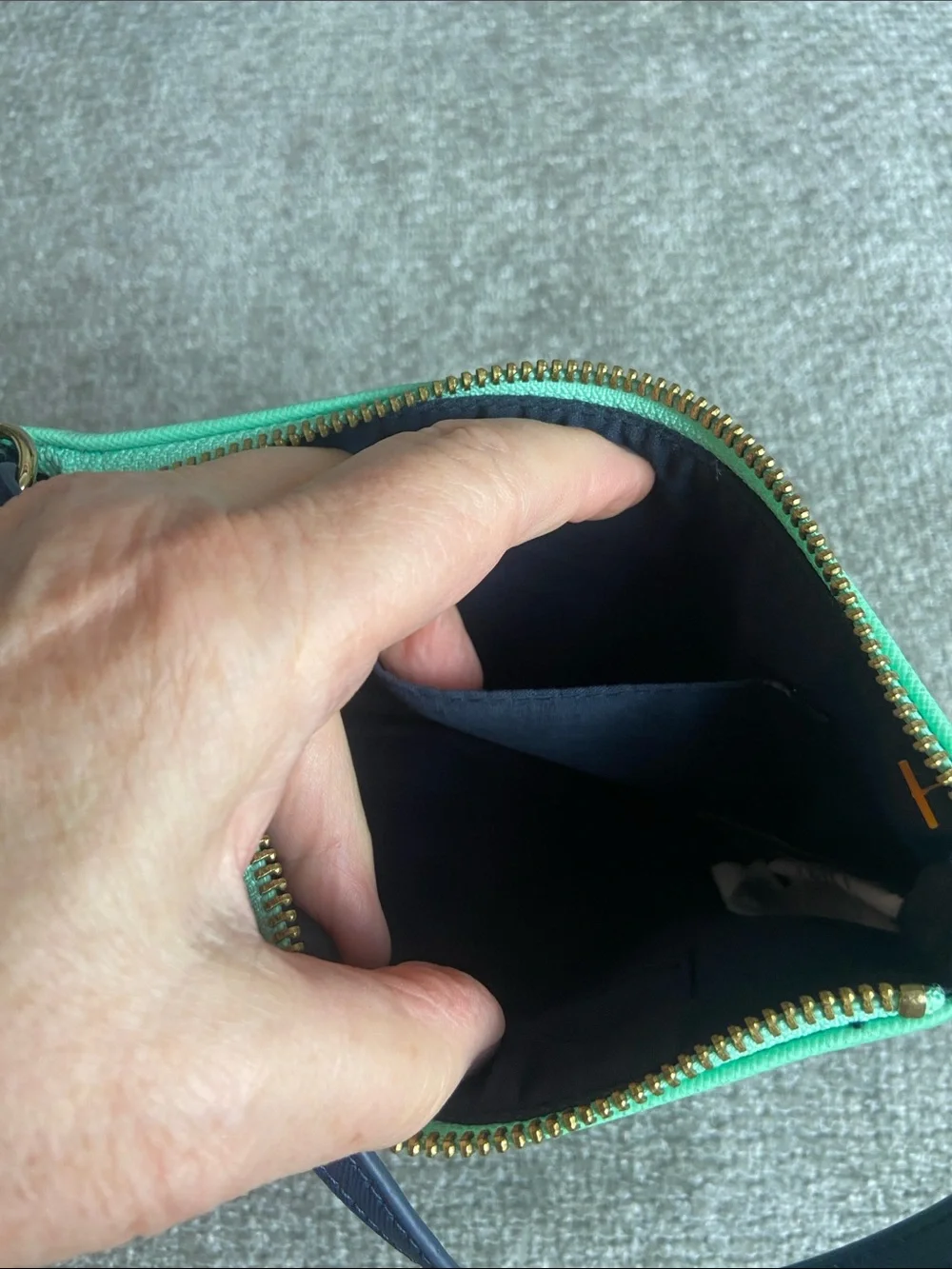 Banana Republic Mint & Navy Colorblock Wristlet